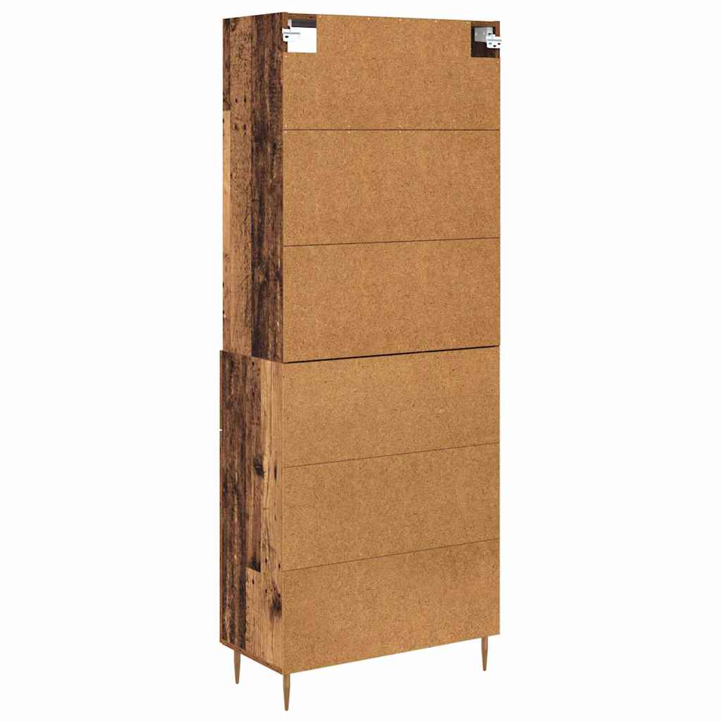 Highboard Hochglanz-Weiß 69,5x34x180 cm Holzwerkstoff
