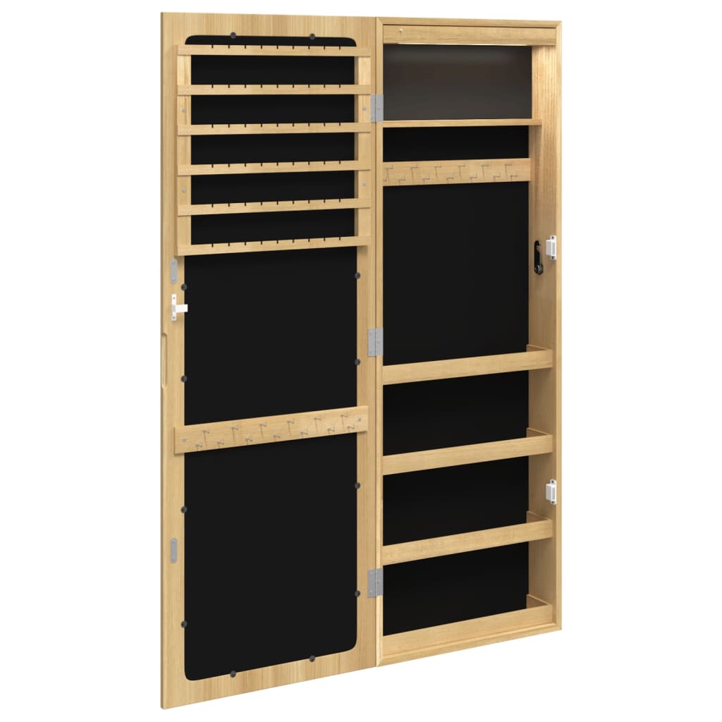 Spiegel-Schmuckschrank mit LED-Beleuchtung Wandmontage Weiß