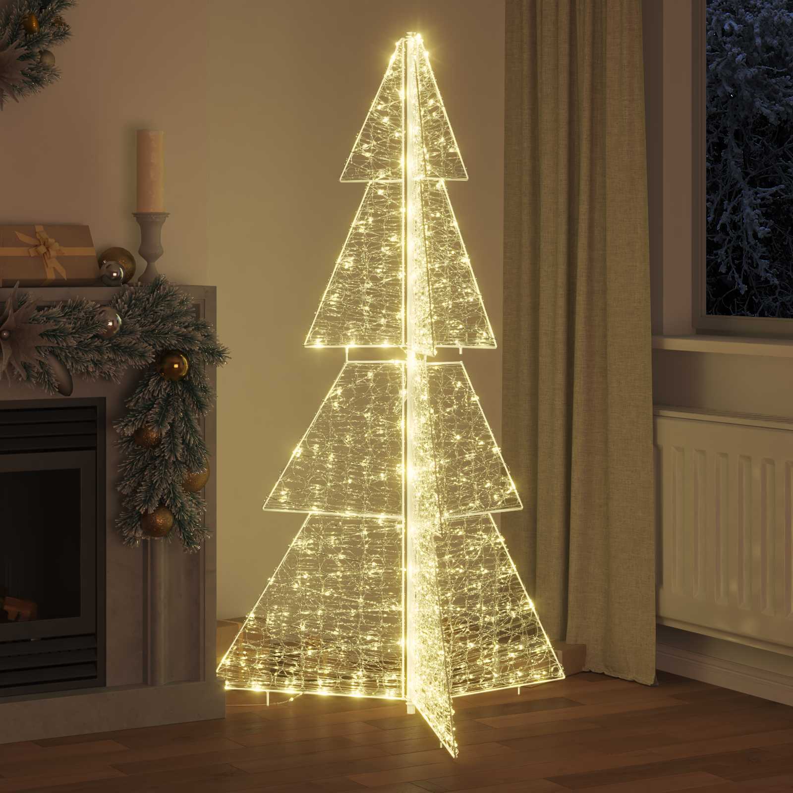 Weihnachtsbaum mit 100 LEDs Warmes Weiß 120 cm Acryl