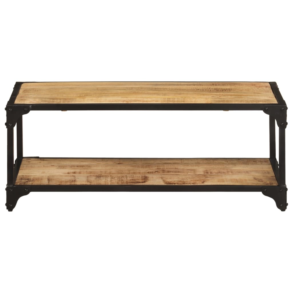 Couchtisch 40x40x36 cm Raues Mango-Massivholz
