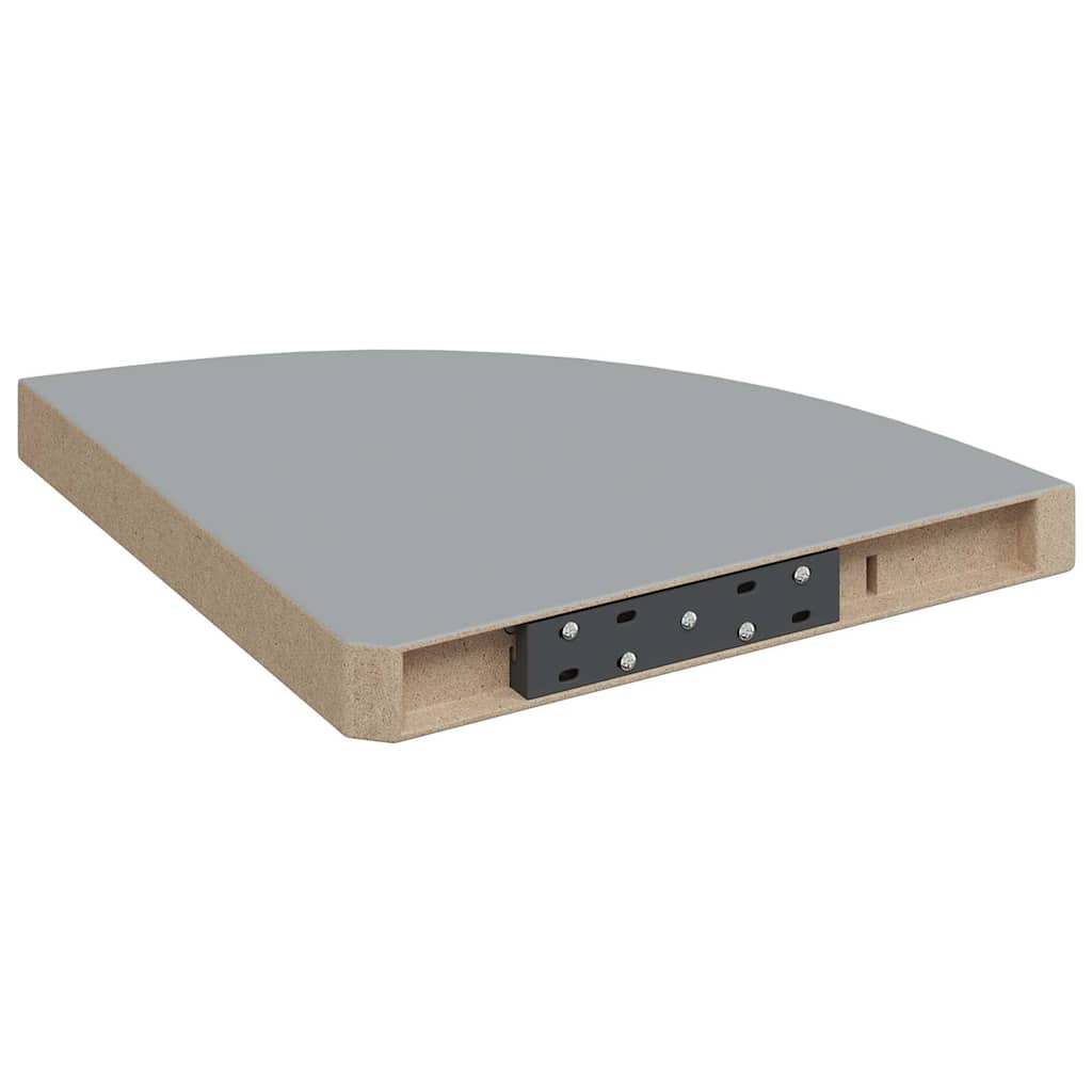 Schwebende Eckregale 2 Stk. Hochglanz-Weiß 25x25x3,8 cm MDF