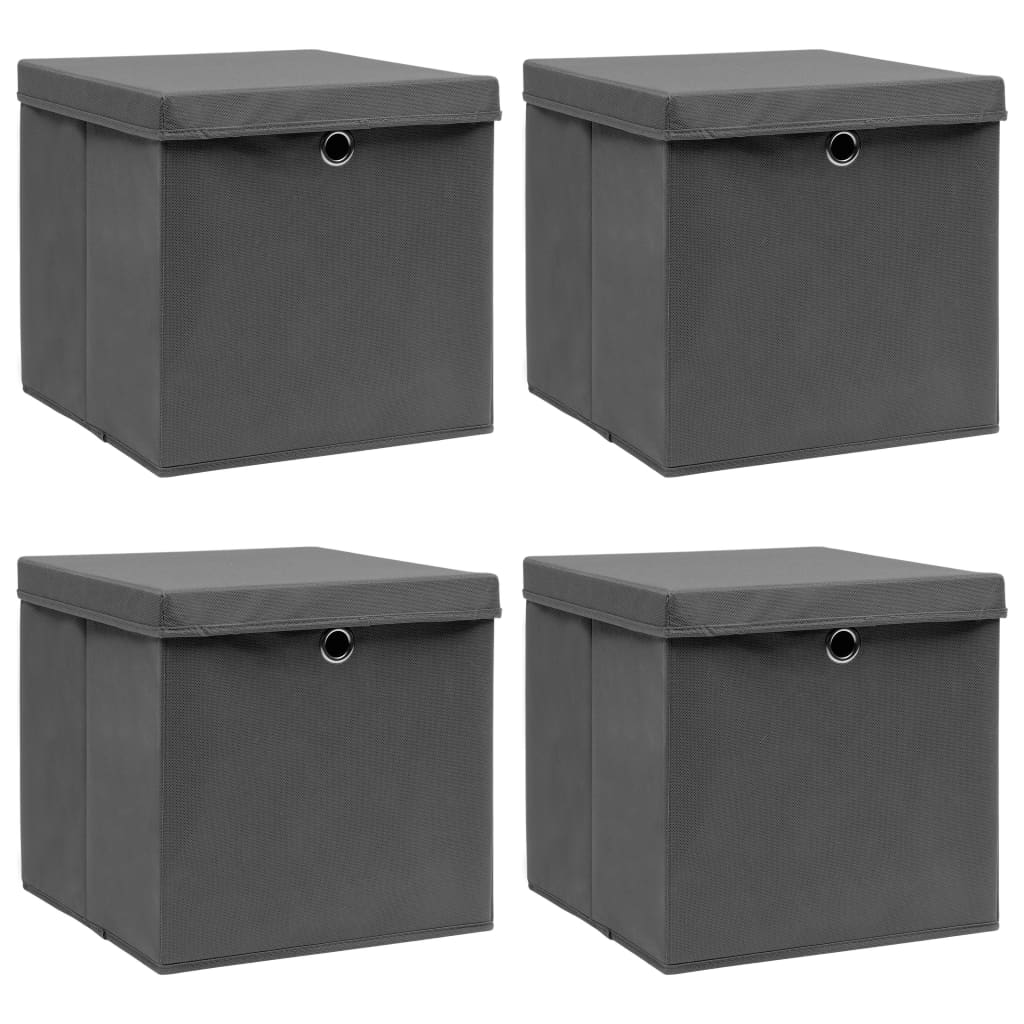 Aufbewahrungsboxen 4 Stk. Blau 32x32x32 cm Stoff