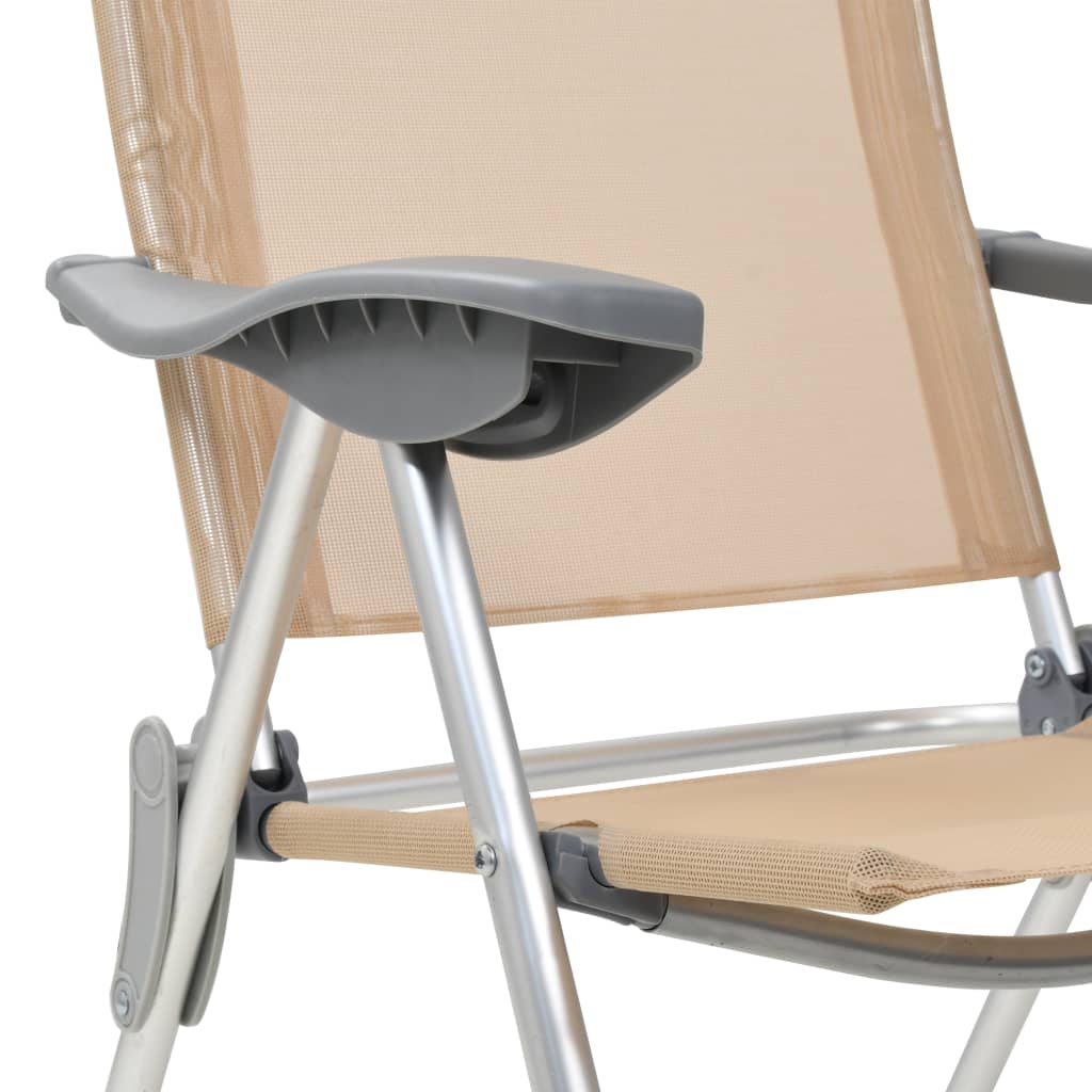 Klappbare Campingstühle 2 Stk. Grau Aluminium