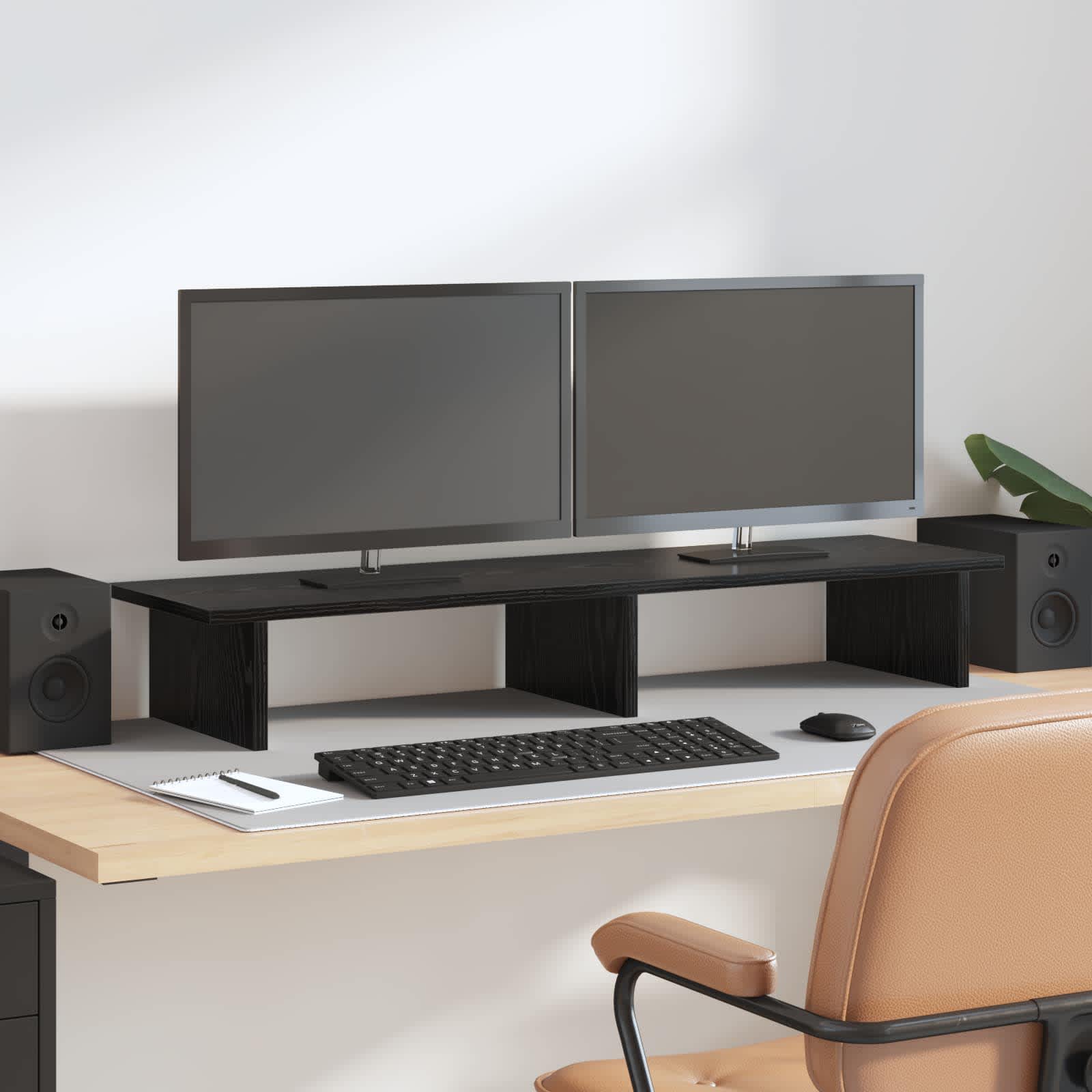 Monitor Halterung Schwarze Eiche 100 x 27 x 15 cm Holzwerkstoff