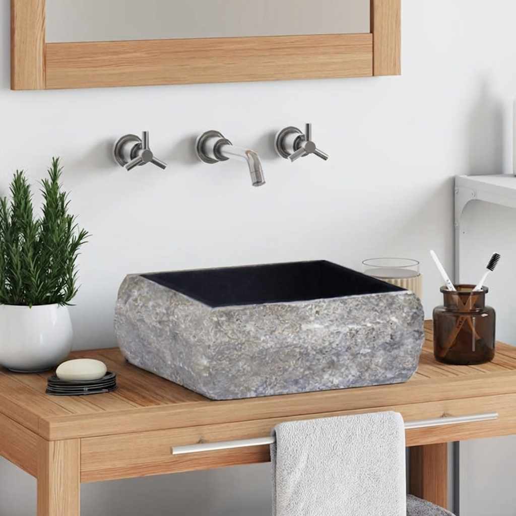 Waschbecken Creme 30x30x13 cm Marmor