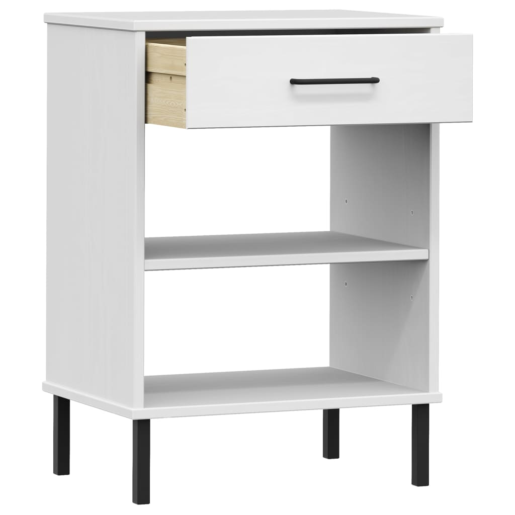 Konsolenschrank OSLO mit Metallbeinen Braun Massivholz Kiefer