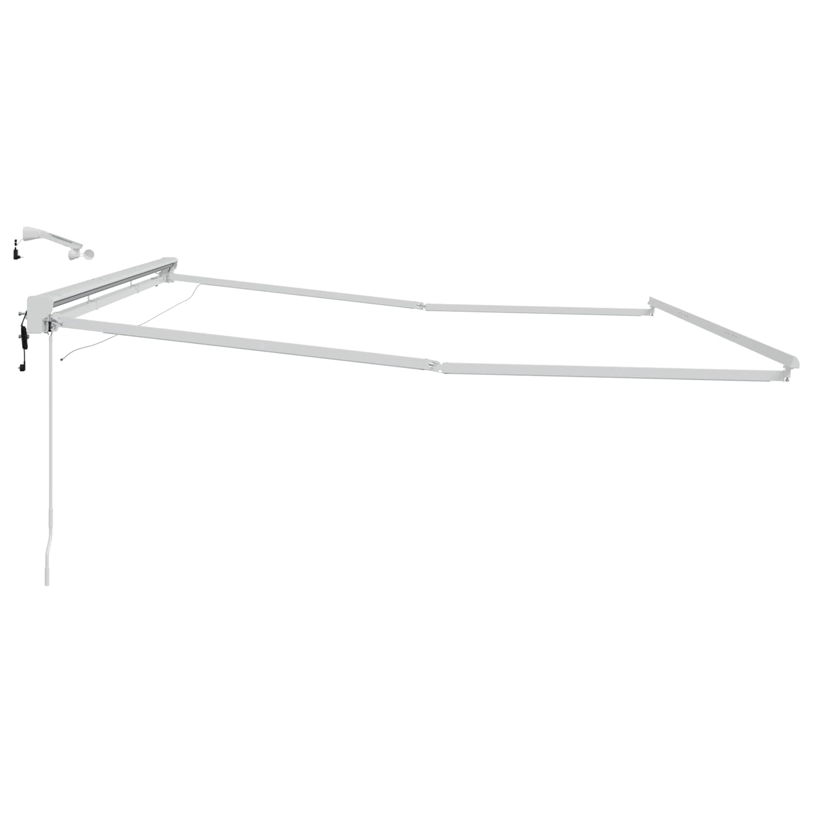 Elektrische Markisenrahmen mit LEDs Weiß 2,5 x 2 m Aluminium