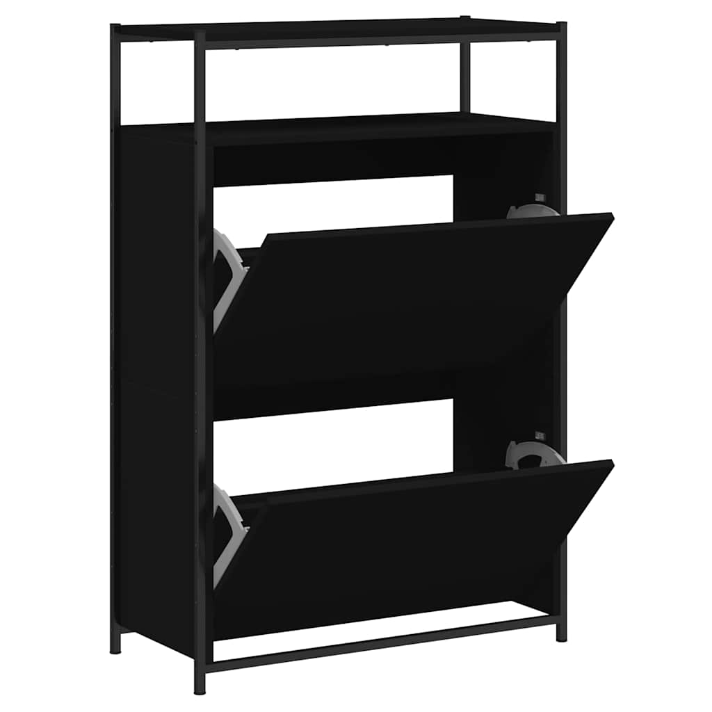 Schuhschrank mit 4 Klappen Sonoma-Eiche 100x34x112 cm