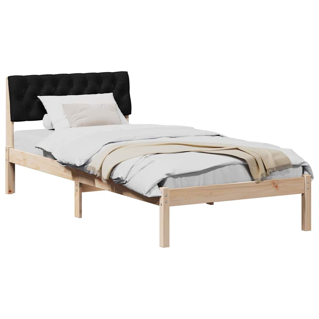 Bettgestell Braun und hellgrau 200 x 200 cm Massivholz Kiefer