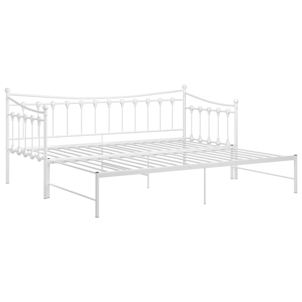 Ausziehsofa Bettgestell Schwarz Metall 90x200 cm