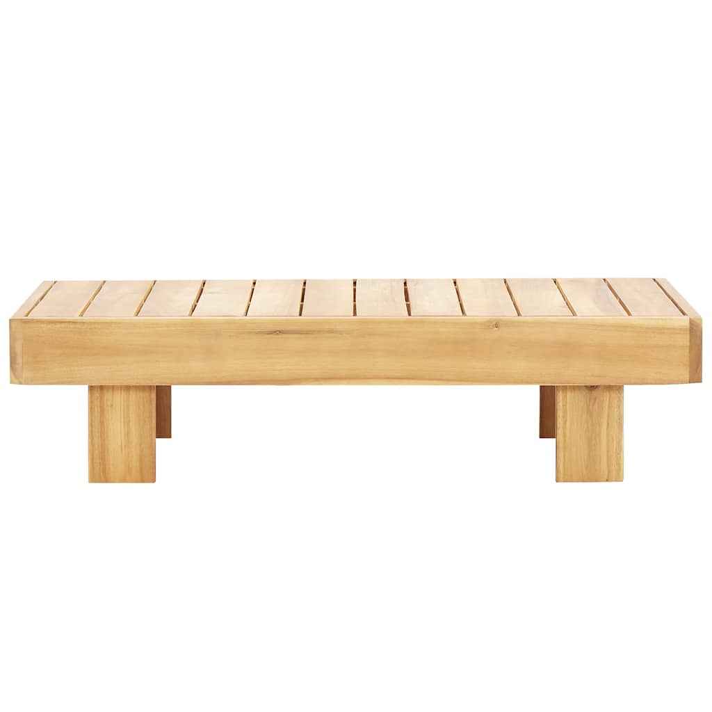 2-tlg. Garten-Lounge-Set mit Cremeweißen Kissen Akazienholz