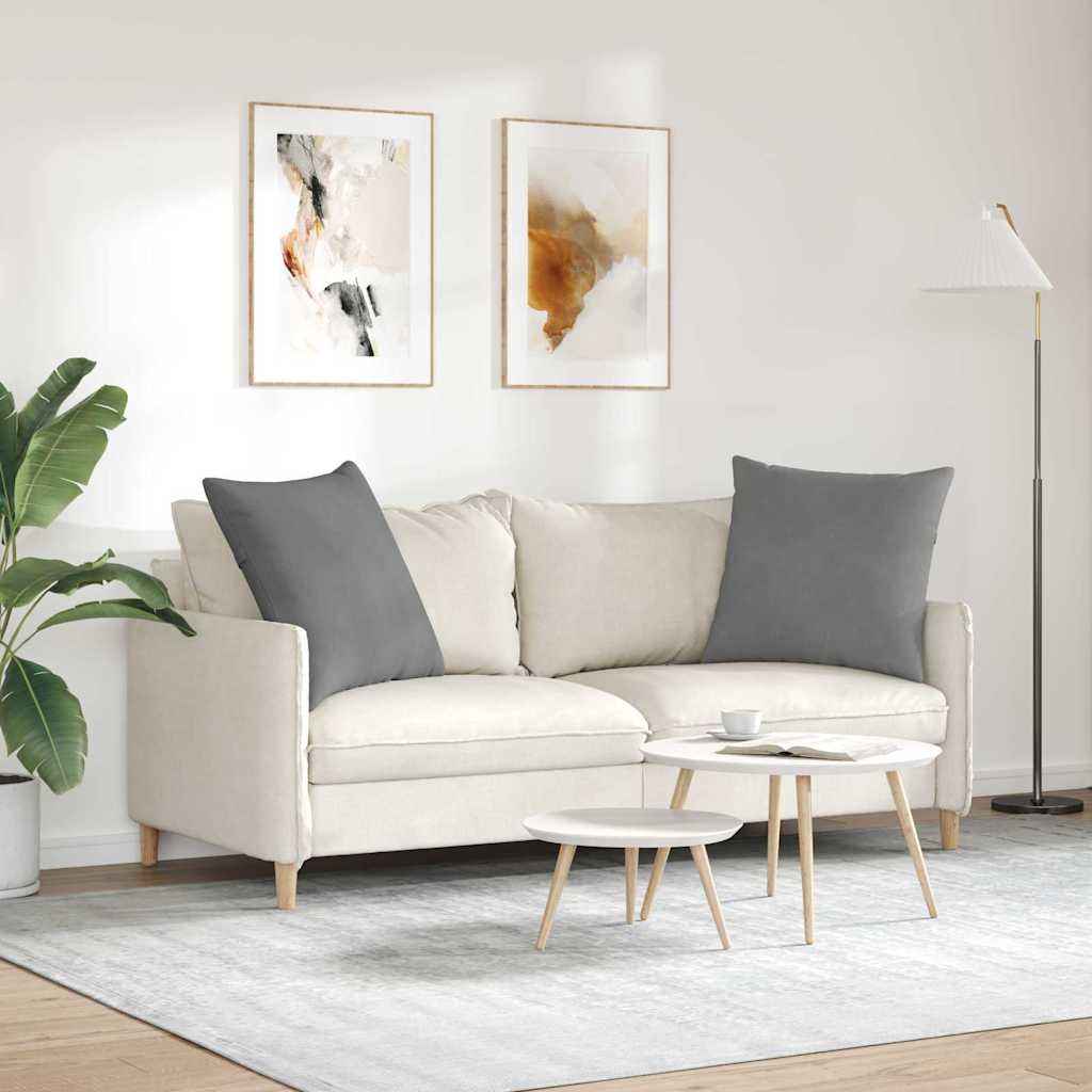Sofakissen 2 Stück Taupe 50 x 30 cm Stoff