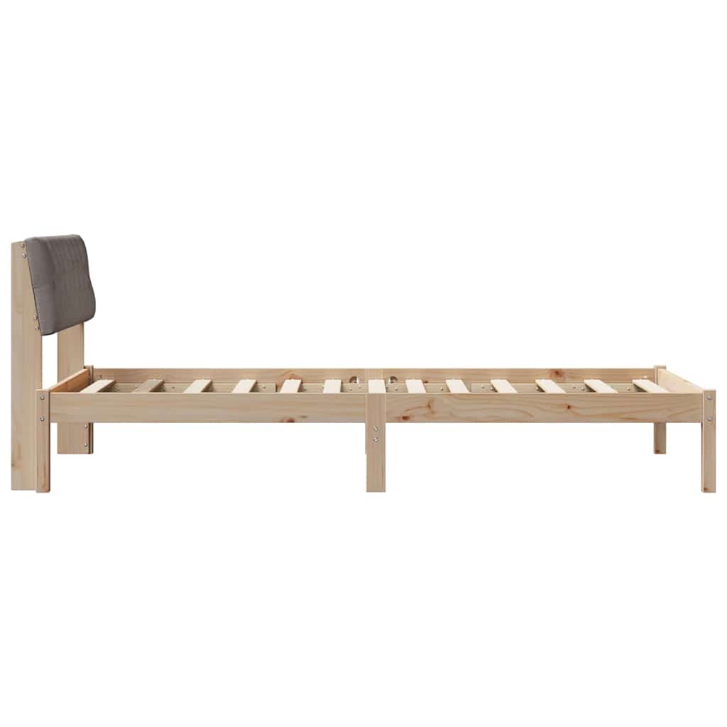 Bettgestell Braun und hellgrau 200 x 200 cm Massivholz Kiefer