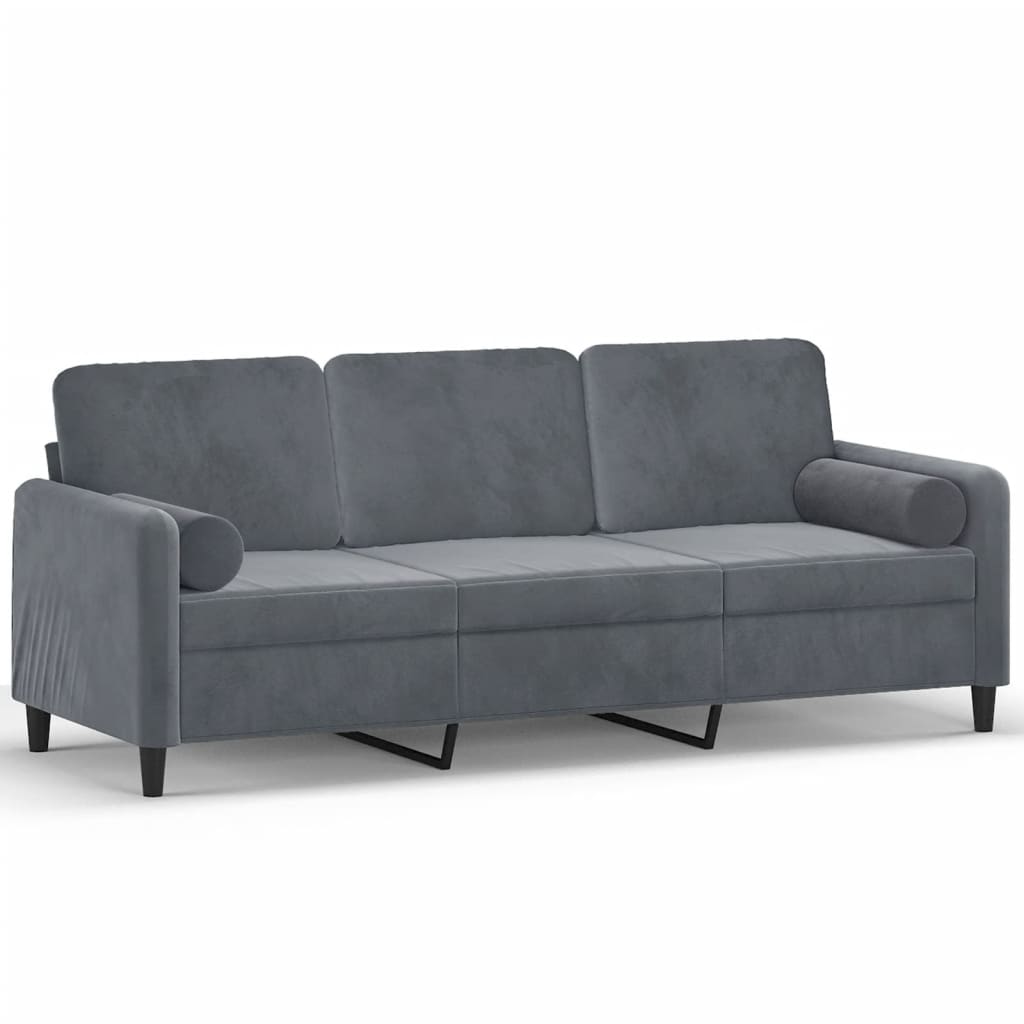 2-Sitzer-Sofa mit Zierkissen Dunkelgrün 120 cm Samt
