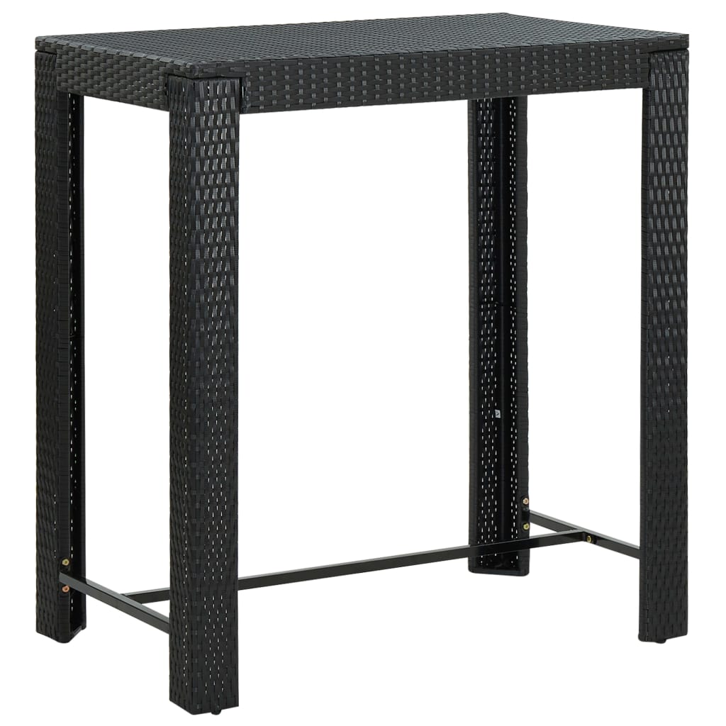 Garten-Bartisch Grau 60,5x60,5x110,5 cm Poly Rattan