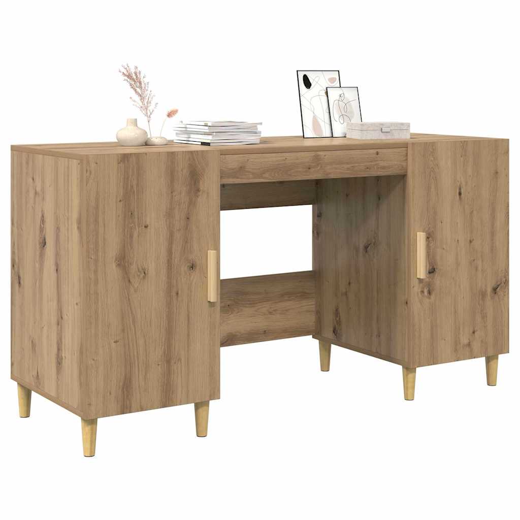 Schreibtisch Weiß 140x50x75 cm Holzwerkstoff