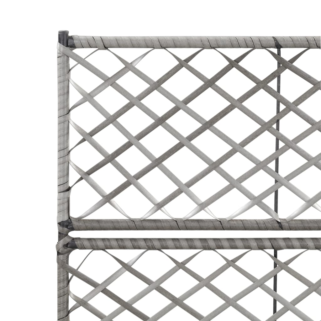 Hochbeet mit Rankgitter 1 Topf 30x30x107cm Poly Rattan Schwarz