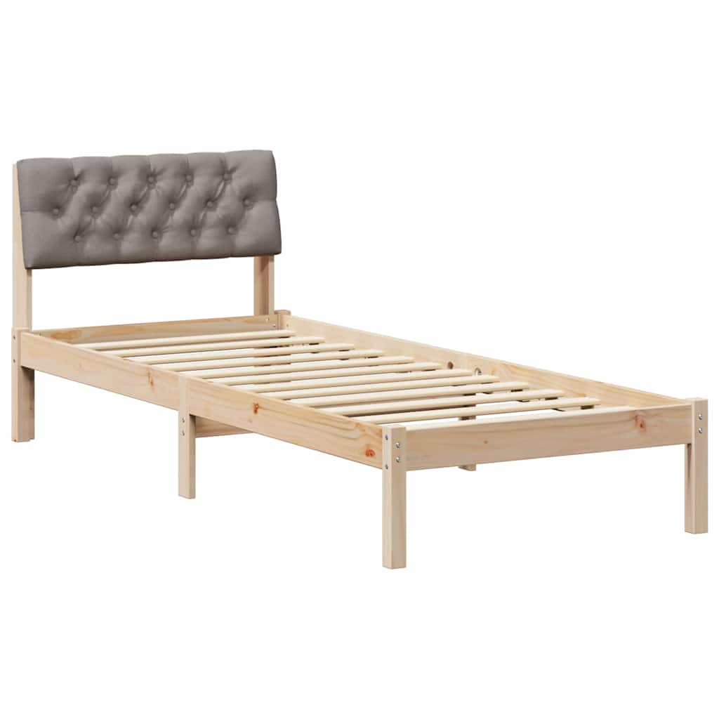 Bettgestell Braun und hellgrau 200 x 200 cm Massivholz Kiefer