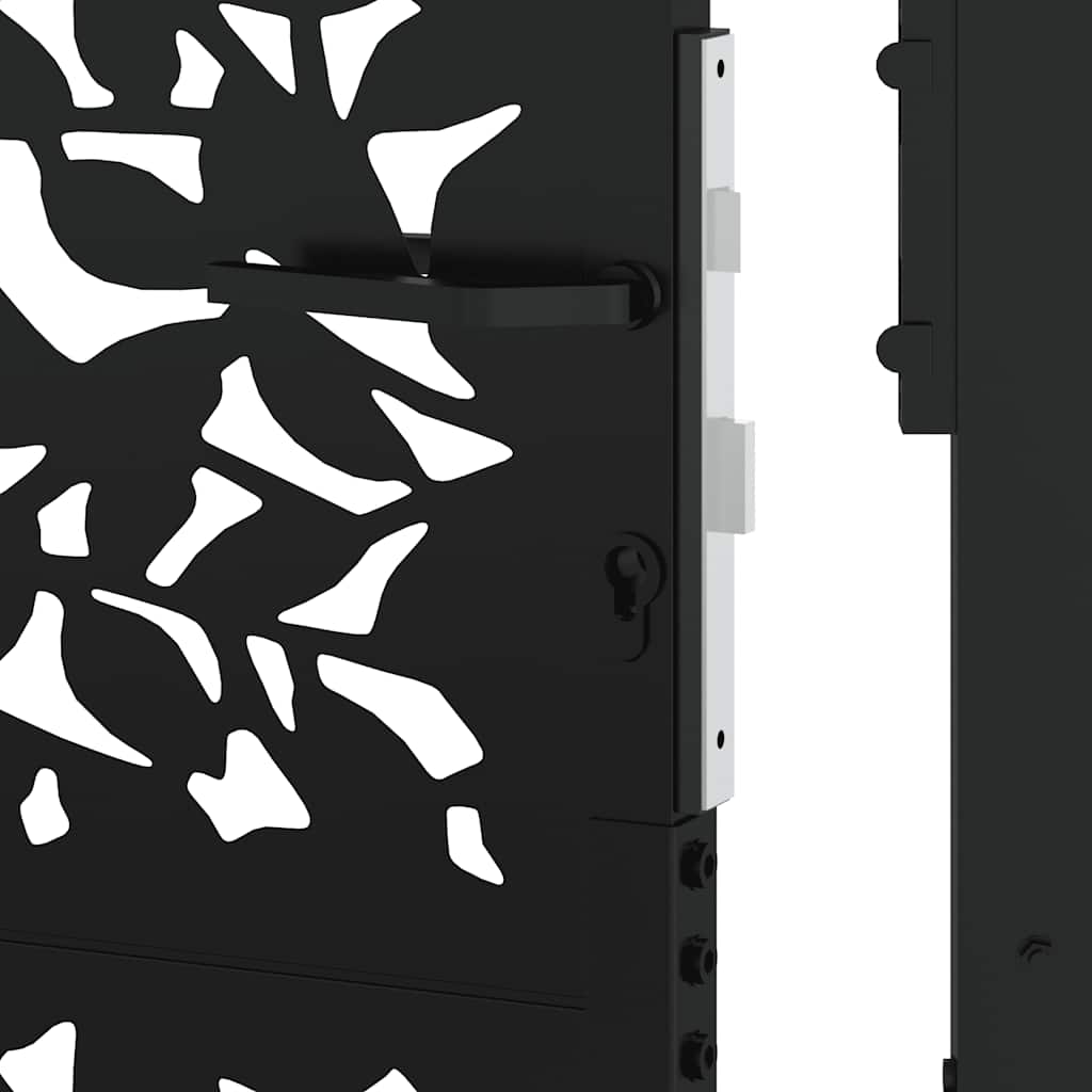 Gartentor Schwarz 100x100 cm Stahl Lichtdesign