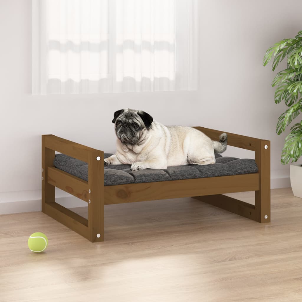 Hundebett 55,5x45,5x28 cm Massivholz Kiefer