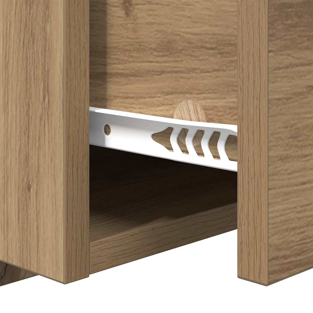 Kopfteil mit Nachttischen Weiß Holzwerkstoff