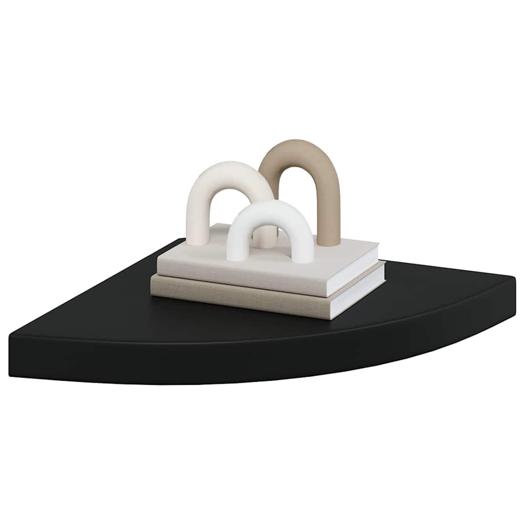 Schwebende Eckregale 2 Stk. Hochglanz-Weiß 25x25x3,8 cm MDF