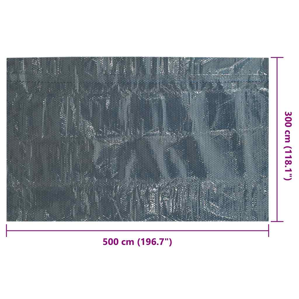 Solar Poolabdeckung 1000 x 500 cm 110 μm Quadratisch PE Schwarz