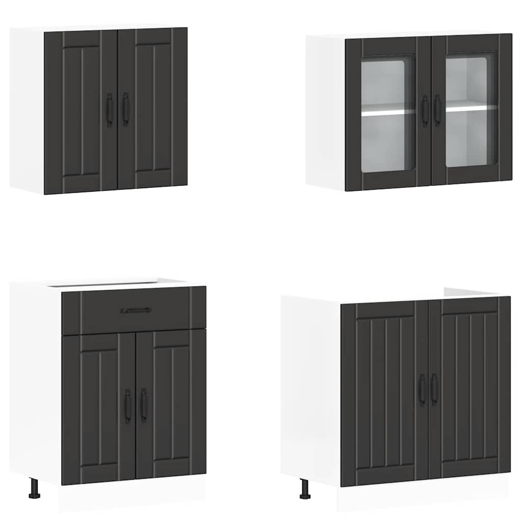 4-tlg. Küchenschrank-Set Lucca Weiß Holzwerkstoff