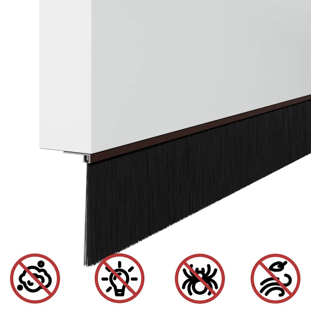 Selbstklebende Türbürstendichtungen 2 pcs Braun 100 cm