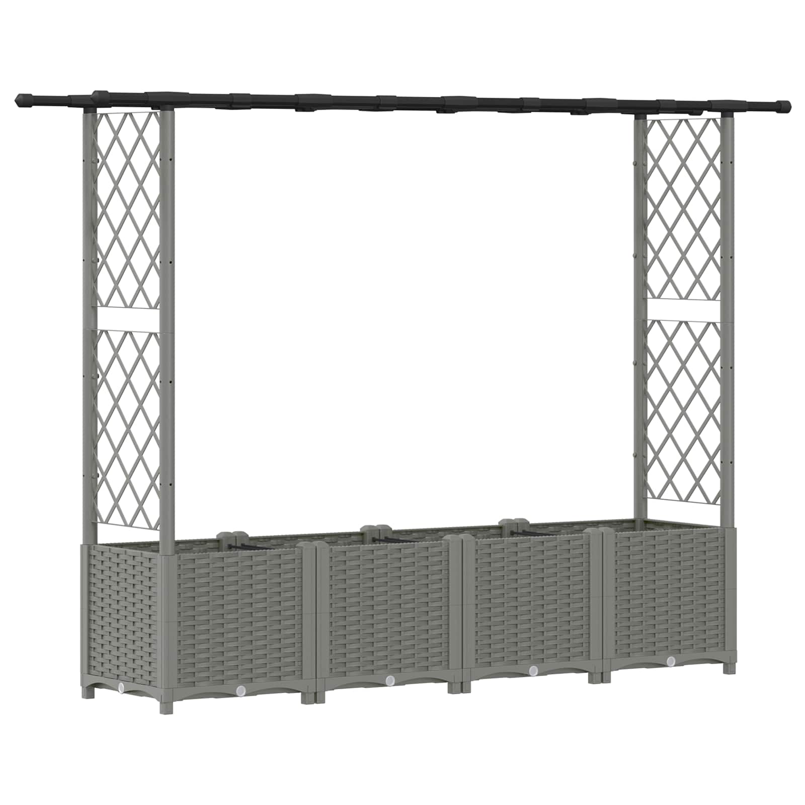 Hochbeet mit Rankgitter und Dach Braun 124 x 40 x 123 cm PP