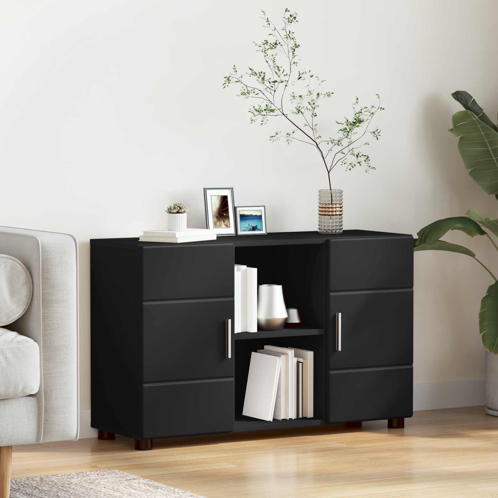Highboard mit Regal FLORIN Weiß 60 x 35 x 182 cm Holzwerkstoff