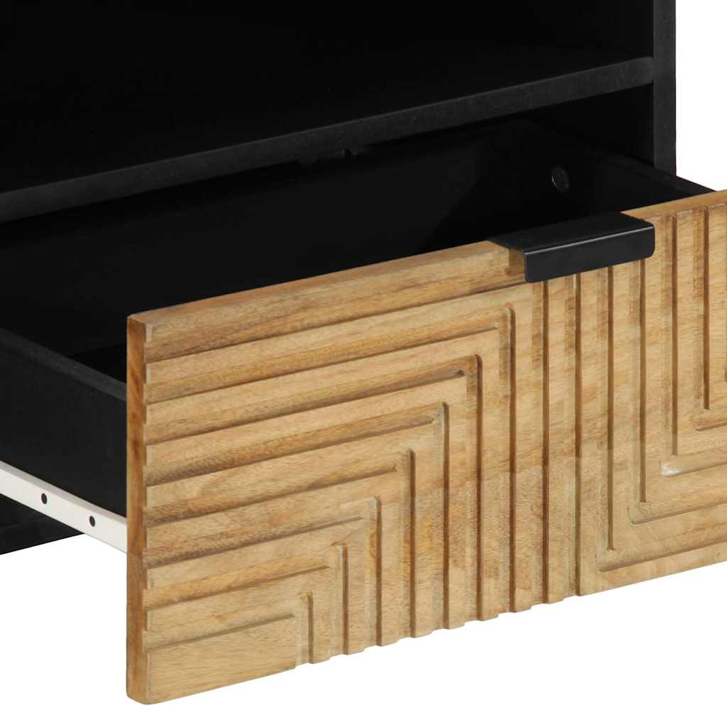 TV-Schränk mit Regal Braun 80 x 33 x 46 cm Massivholz Mango