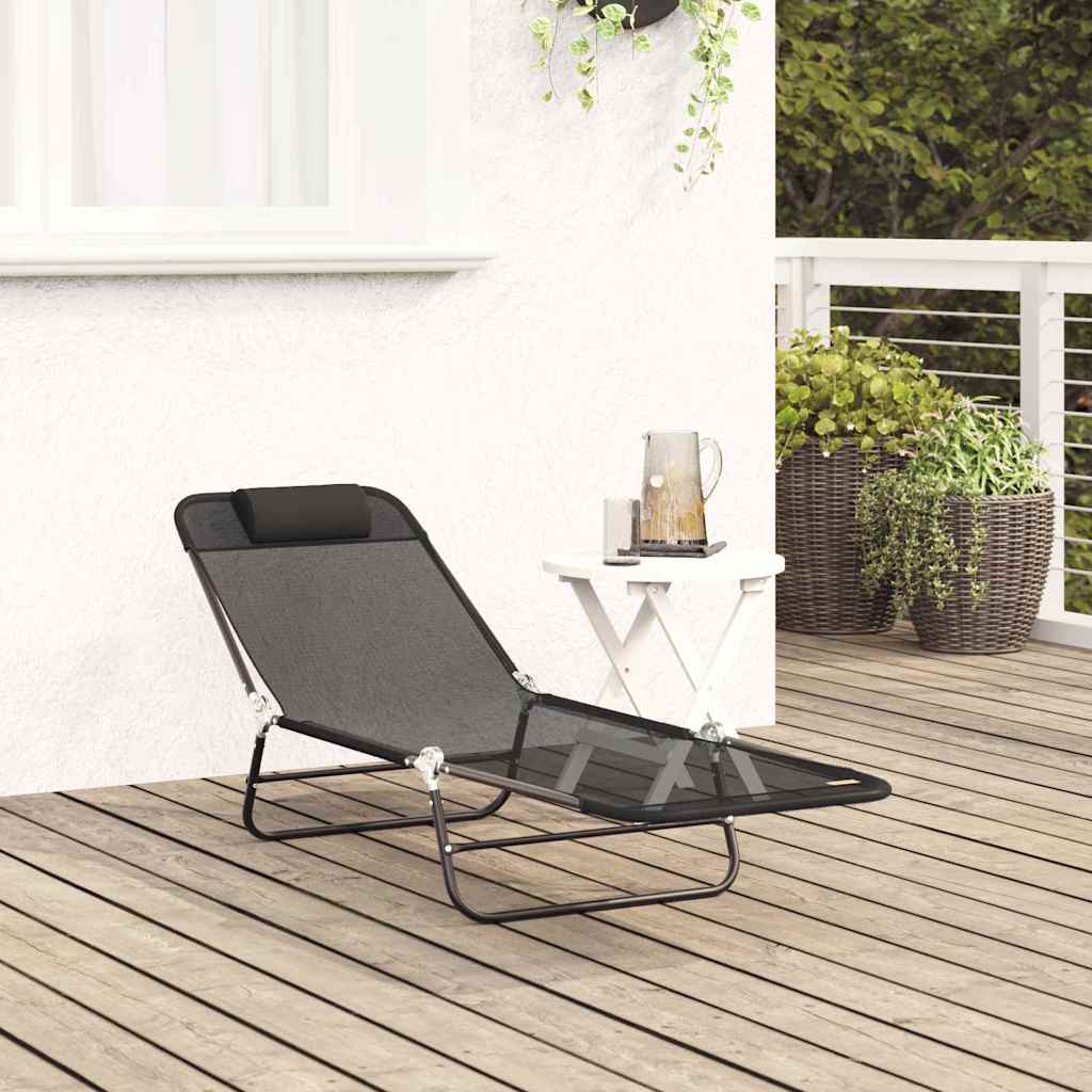 Klappbare Sonnenliege Creme 182 x 55 x 85,5 cm Textilene