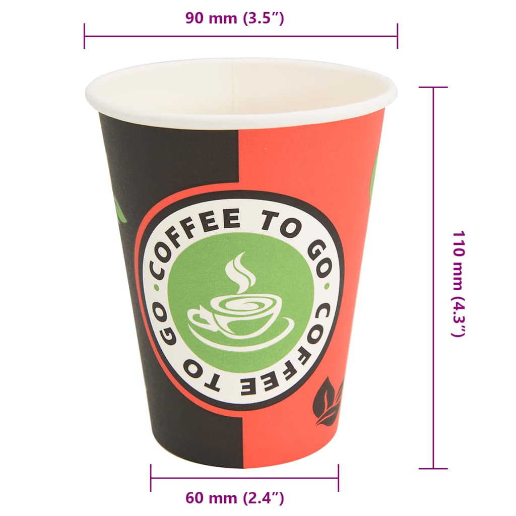 1000 Stk. Einweg-Kaffeebecher Pappe 120 ml (4 oz)