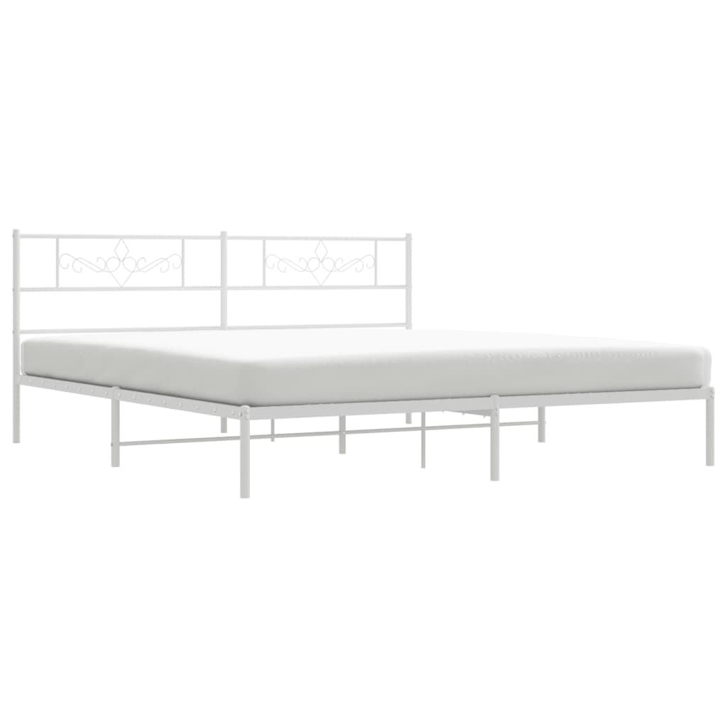 Bettgestell mit Kopfteil Metall Schwarz 100x190 cm