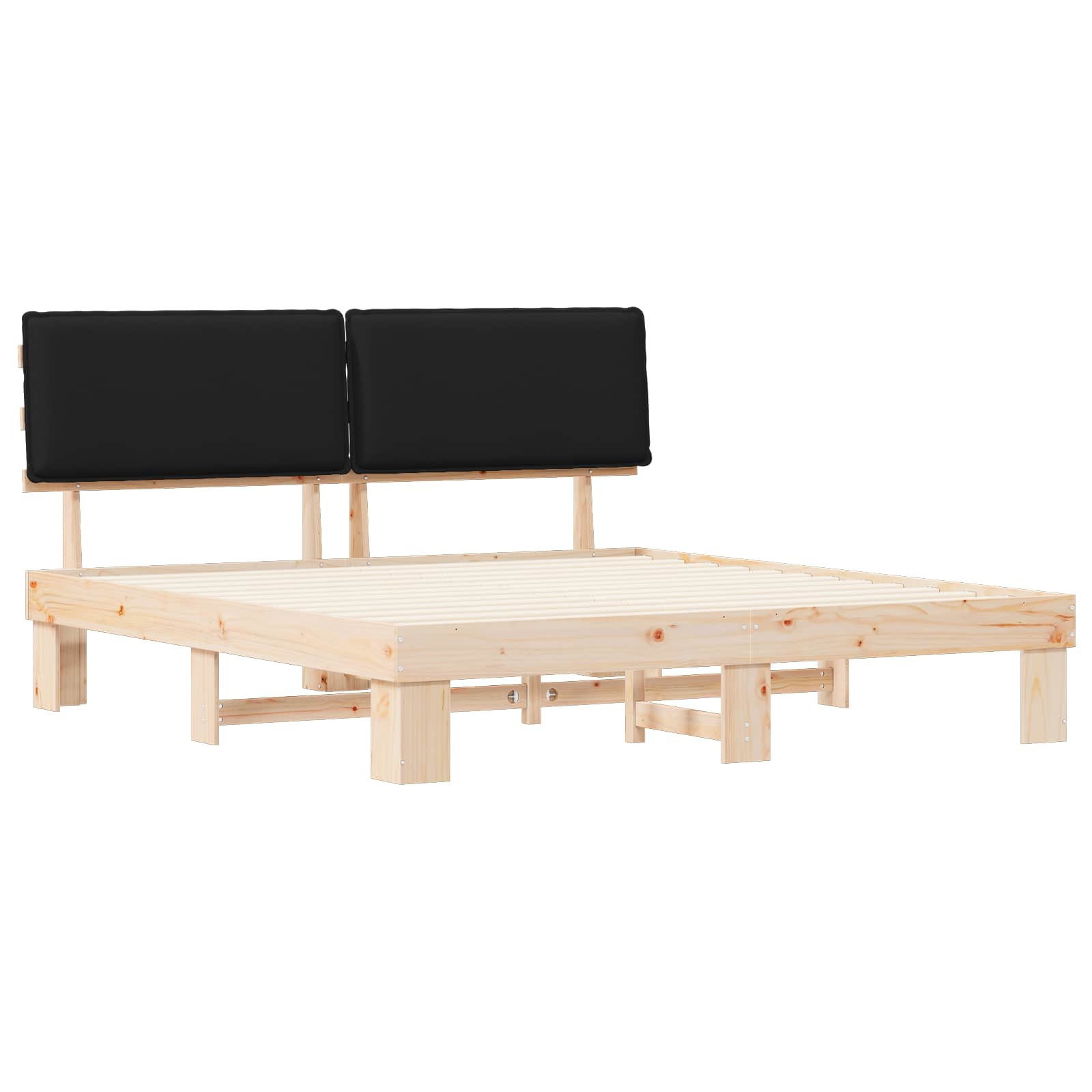 Bettgestell mit gepolstertem Kopfteil Hellgrau 200 x 200 cm
