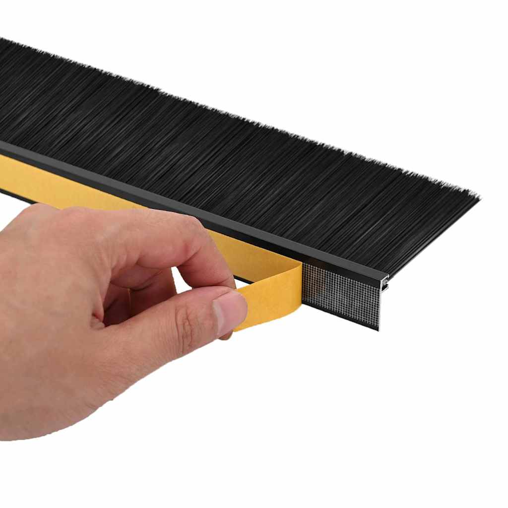 Selbstklebende Türbürstendichtungen 2 pcs Braun 100 cm