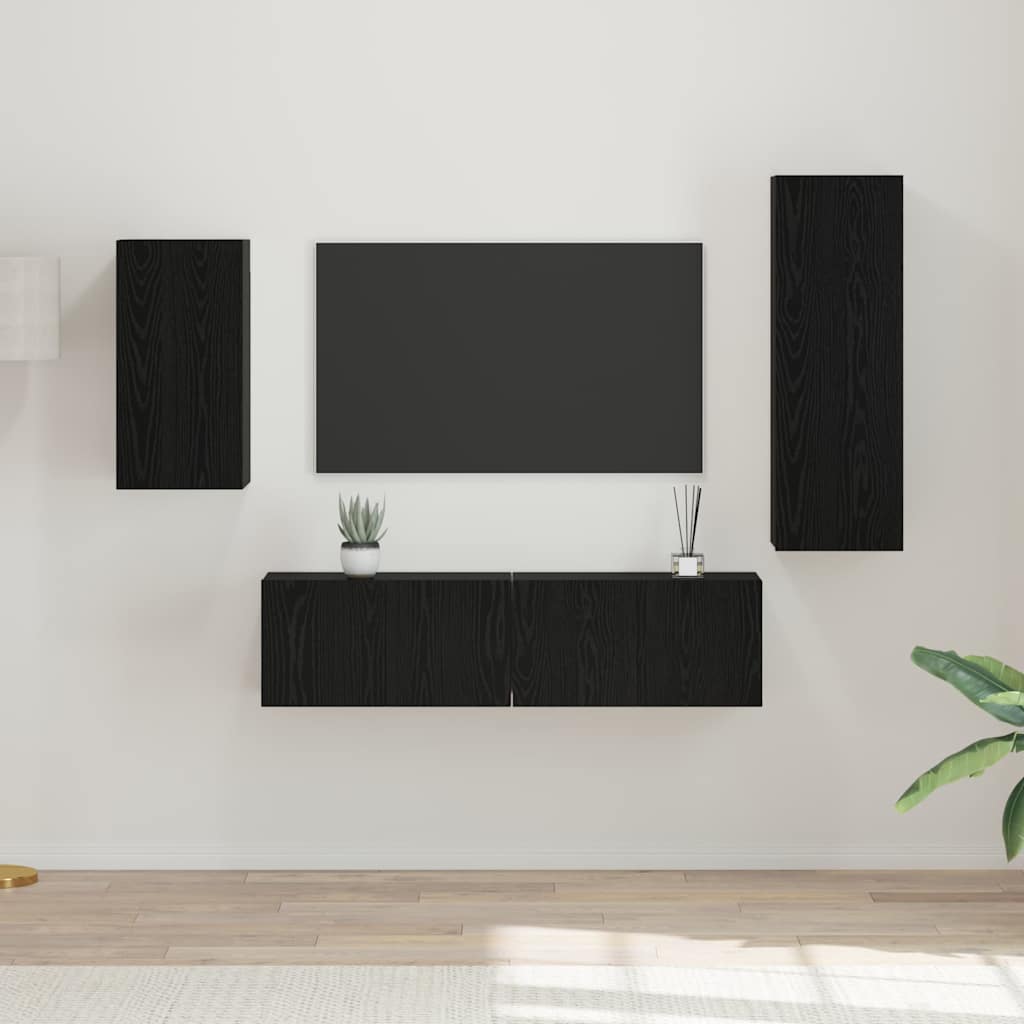 4-tlg. TV-Schrank-Set Weiß Holzwerkstoff