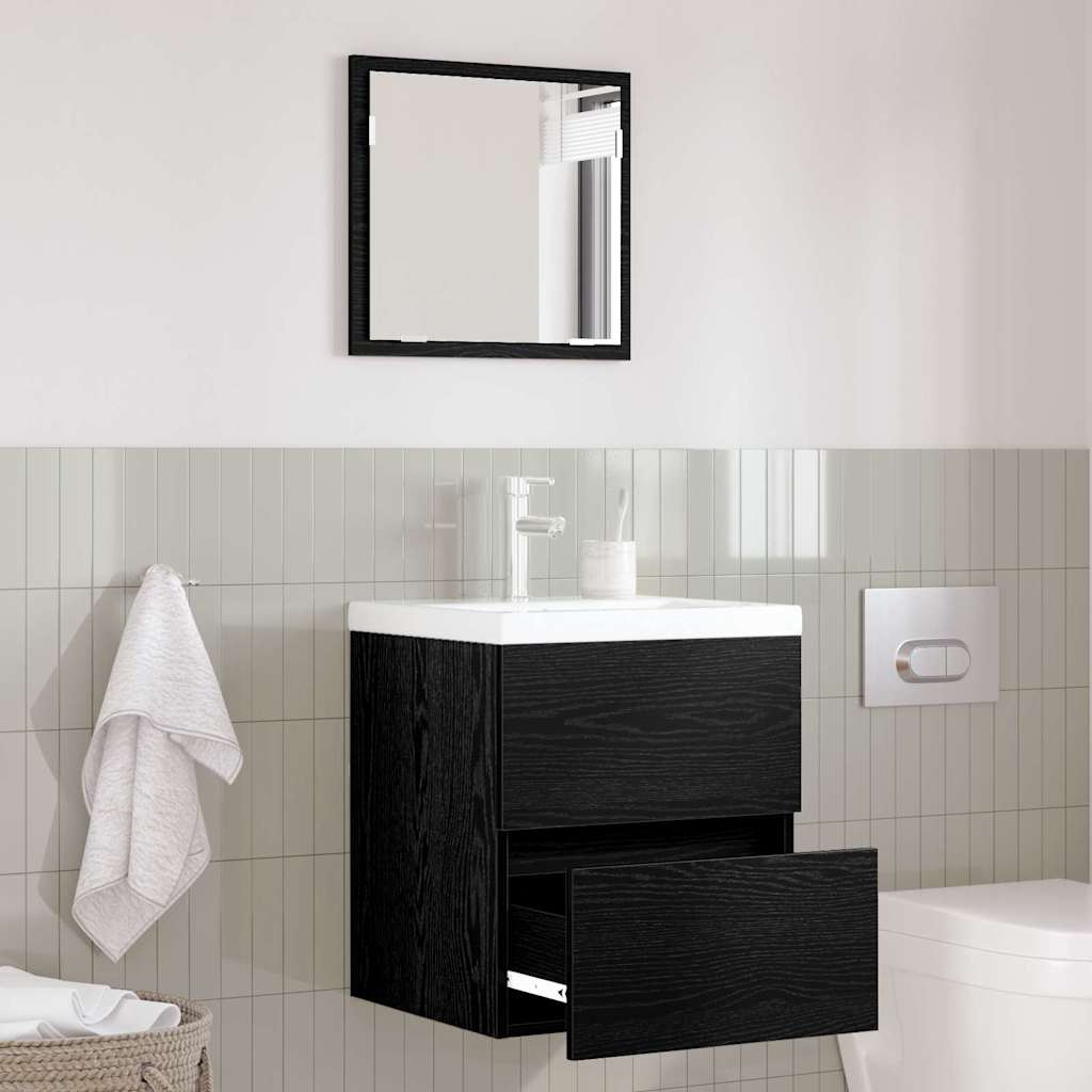 Badschrank mit Spiegel Weiß Holzwerkstoff