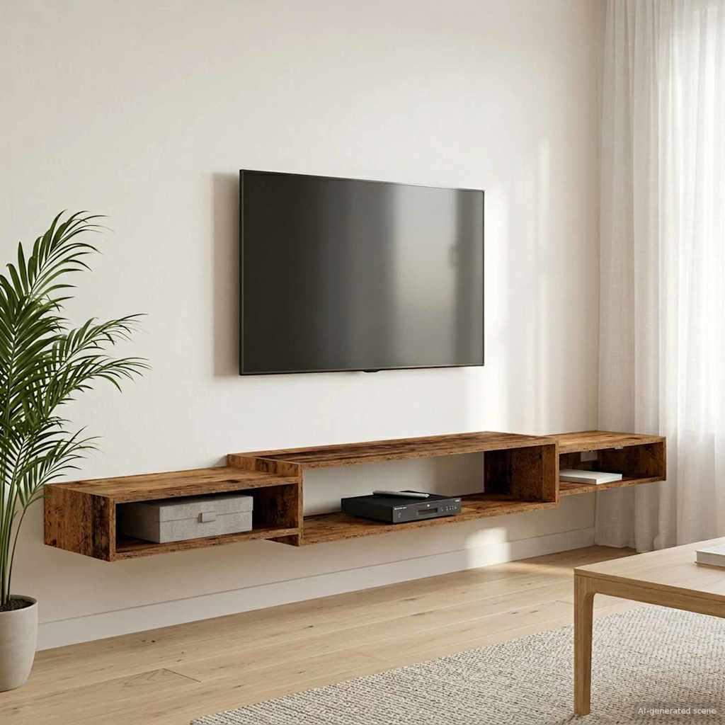 Wandmontierter TV-Schrank Wandhalterung Weiß 140 x 28 x 21 cm