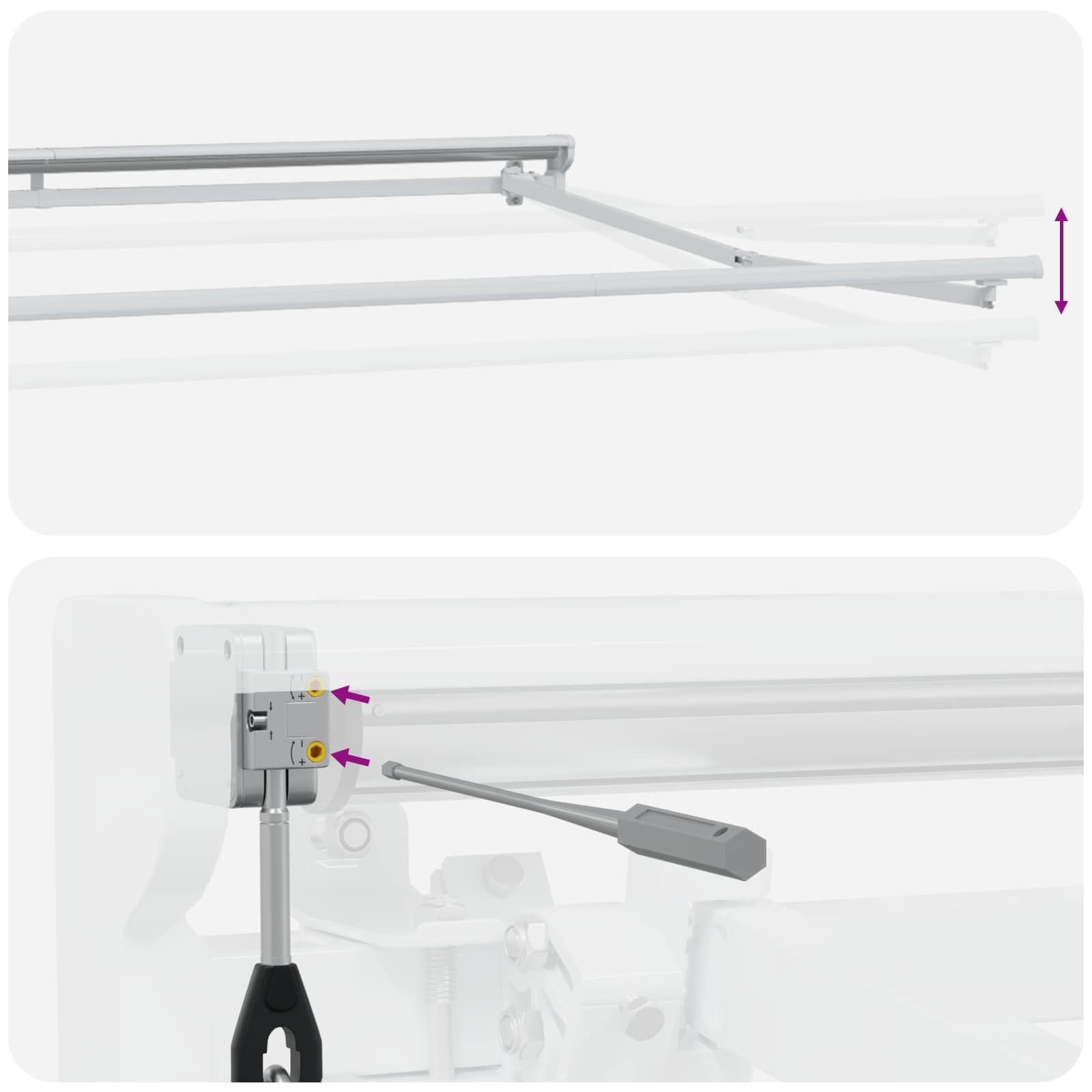 Elektrische Markisenrahmen mit LEDs Weiß 2,5 x 2 m Aluminium
