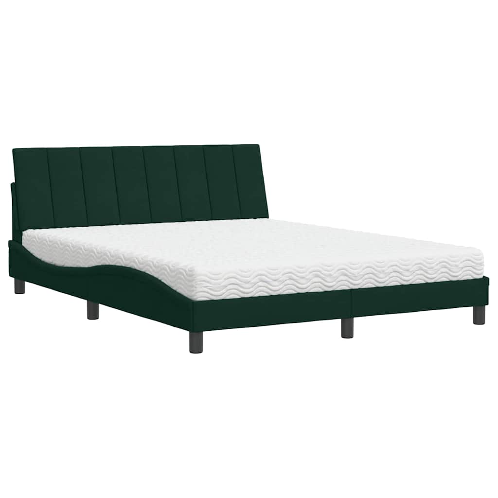 Bett mit Matratze "Hanko" Hellgrau 80x200 cm Samt