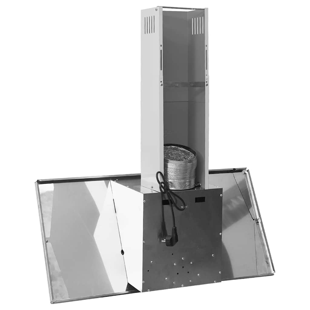 Dunstabzugshaube 60 cm Edelstahl und Hartglas Silbern