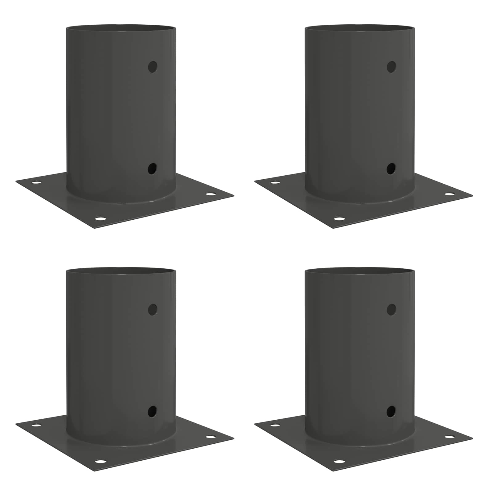 runder Bodenanker 4 pcs Silber 15 x 15 x 15 cm Metall