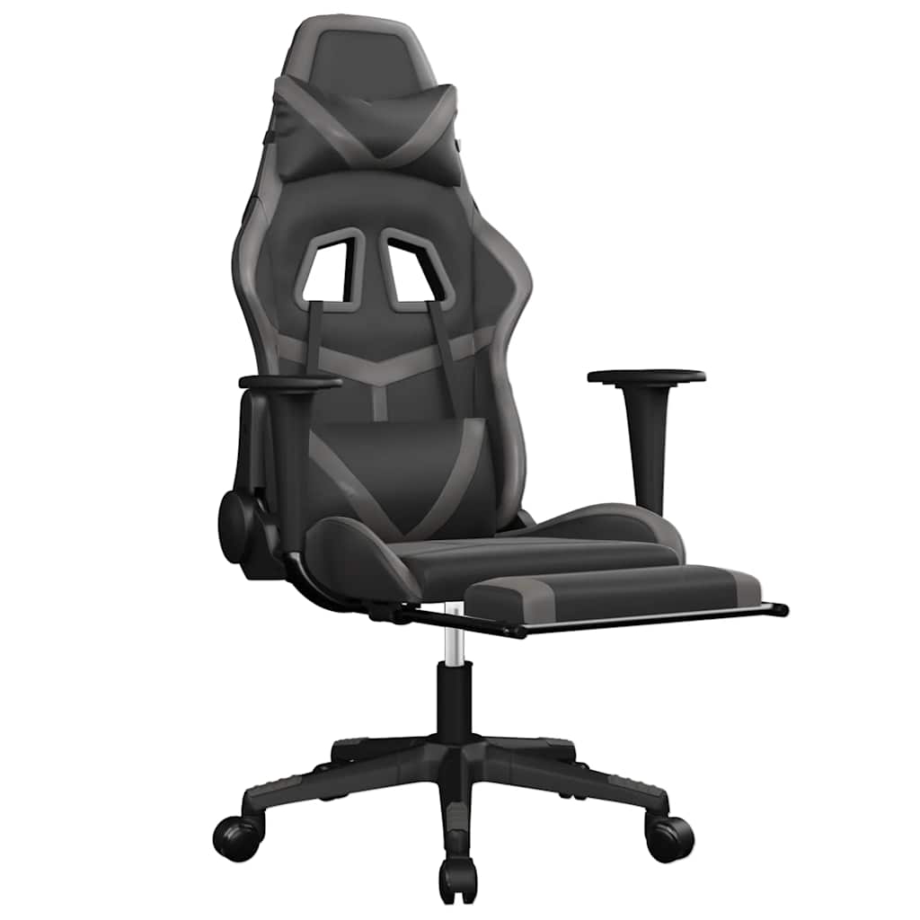 Gaming-Stuhl mit Massagefunktion Schwarz und Grün Kunstleder