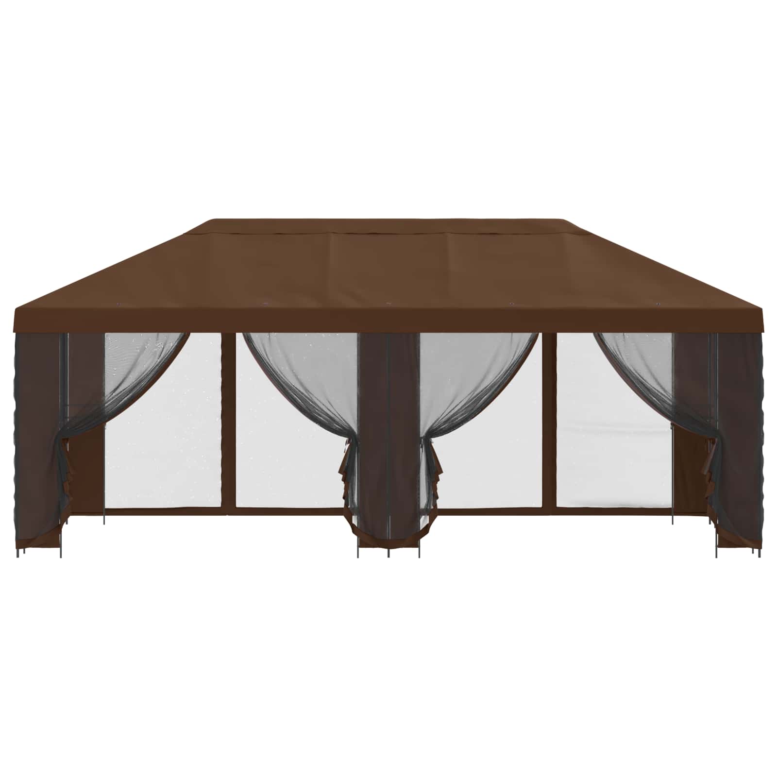 Pavillon mit Seitenwänden 6 x 3 m Beige Polyester und Stahl 190