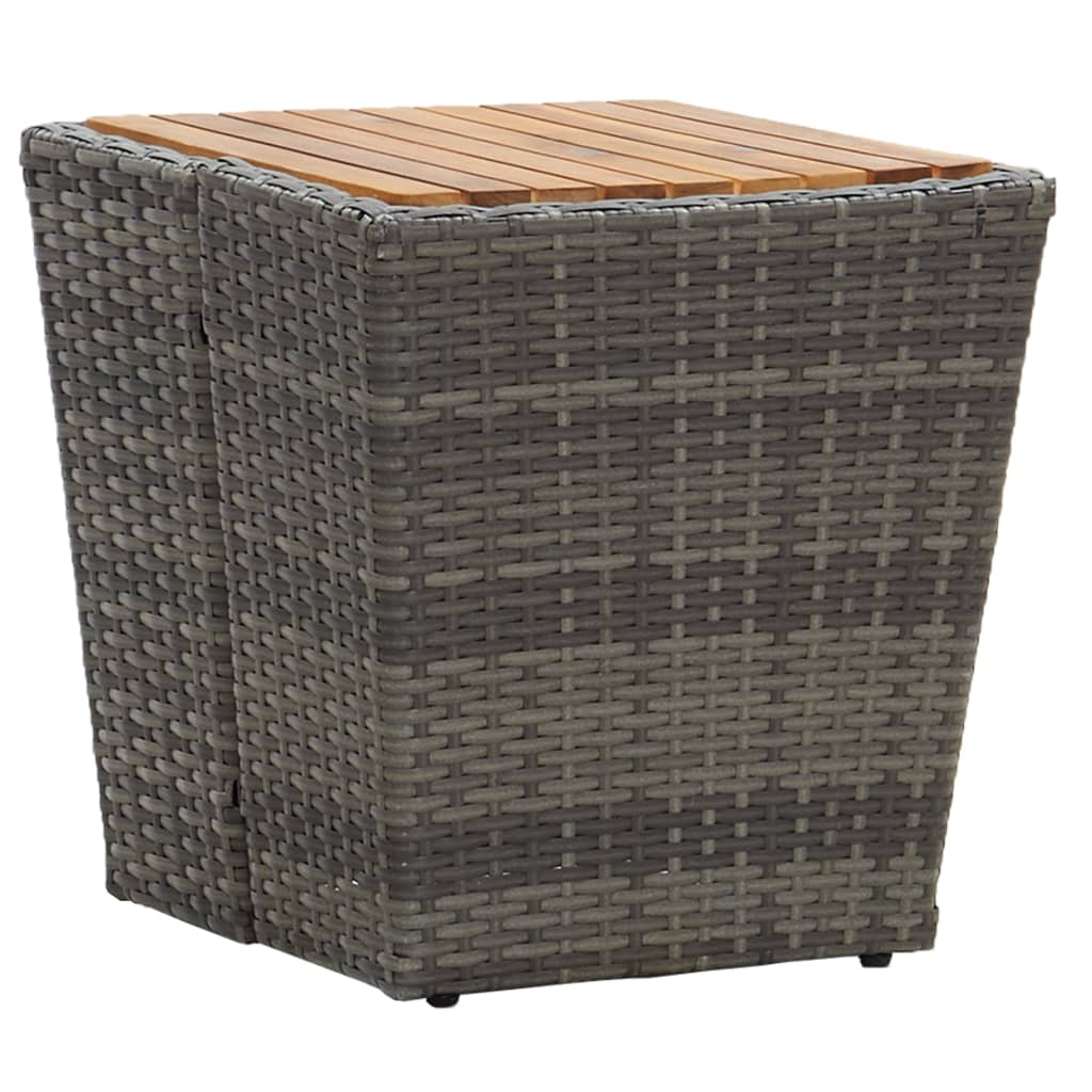 Beistelltisch Beige 41,5x41,5x44 cm Poly Rattan und Hartglas