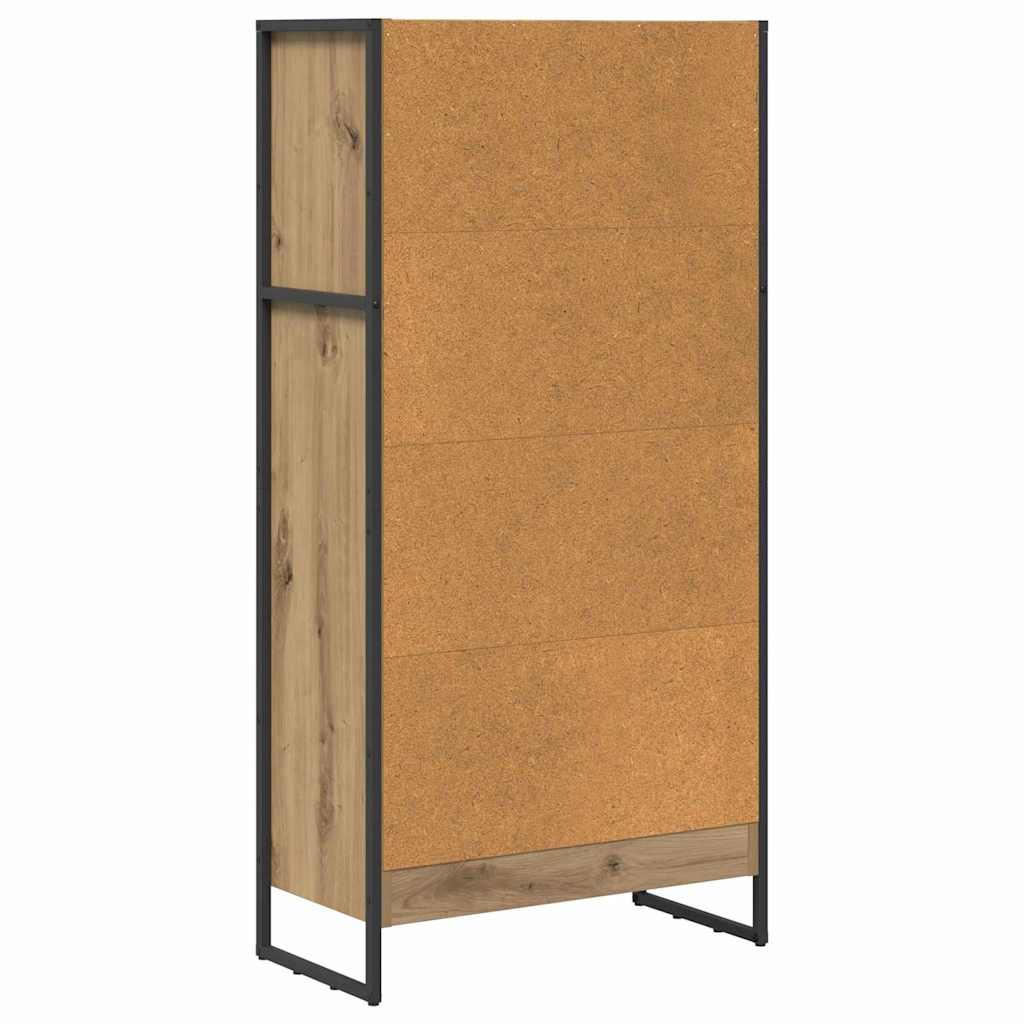 Bücherregal 2 pcs Schwarz Eichen-Optik 60 x 30 x 189,5 cm