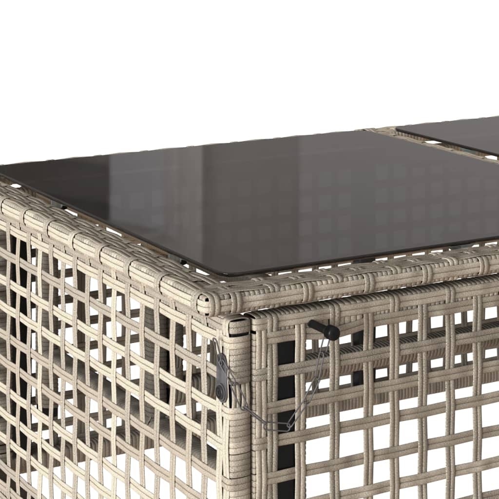4-tlg. Garten-Sofagarnitur mit Kissen Schwarz Poly Rattan Glas