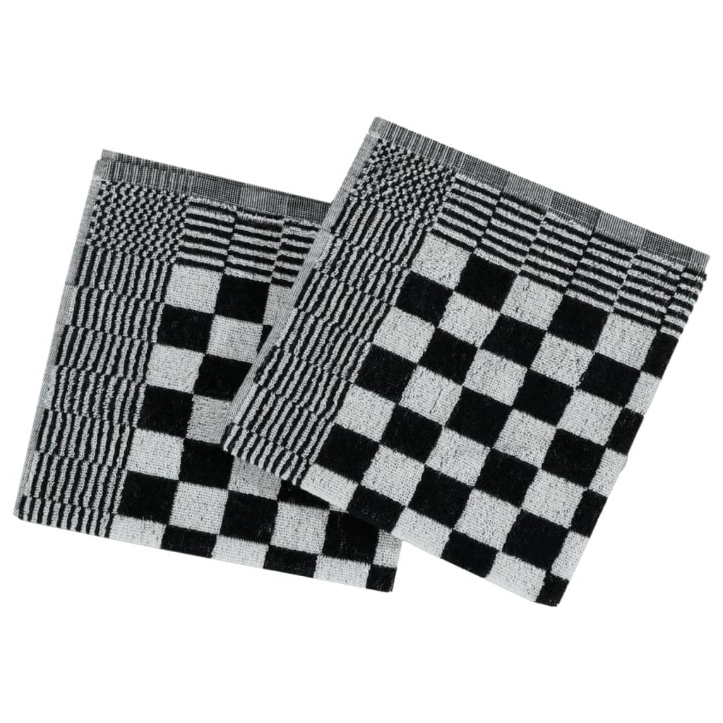 10-tlg. Handtuch-Set Schwarz und Grau Baumwolle